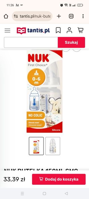 Butelka 0-6 NUK antykolkowa nowa
