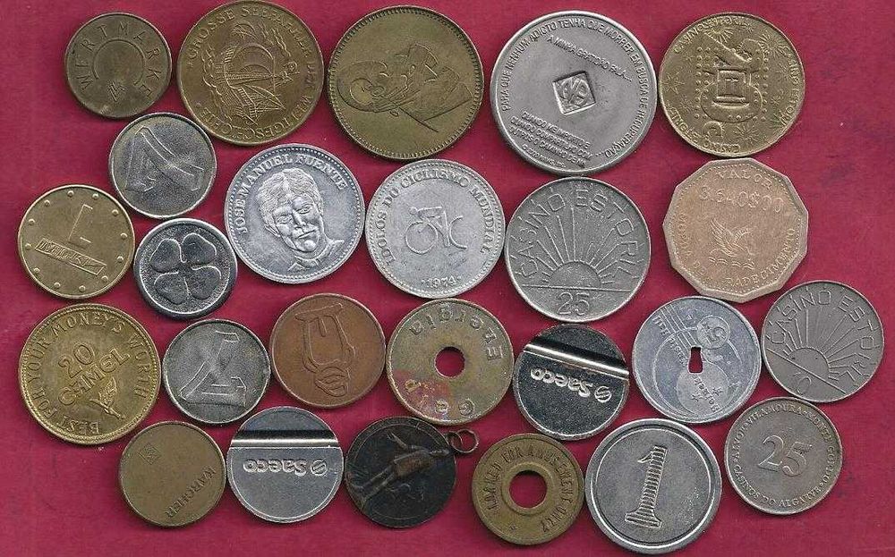 FICHAS  25  Diversas Portuguesas E Estrangeiras