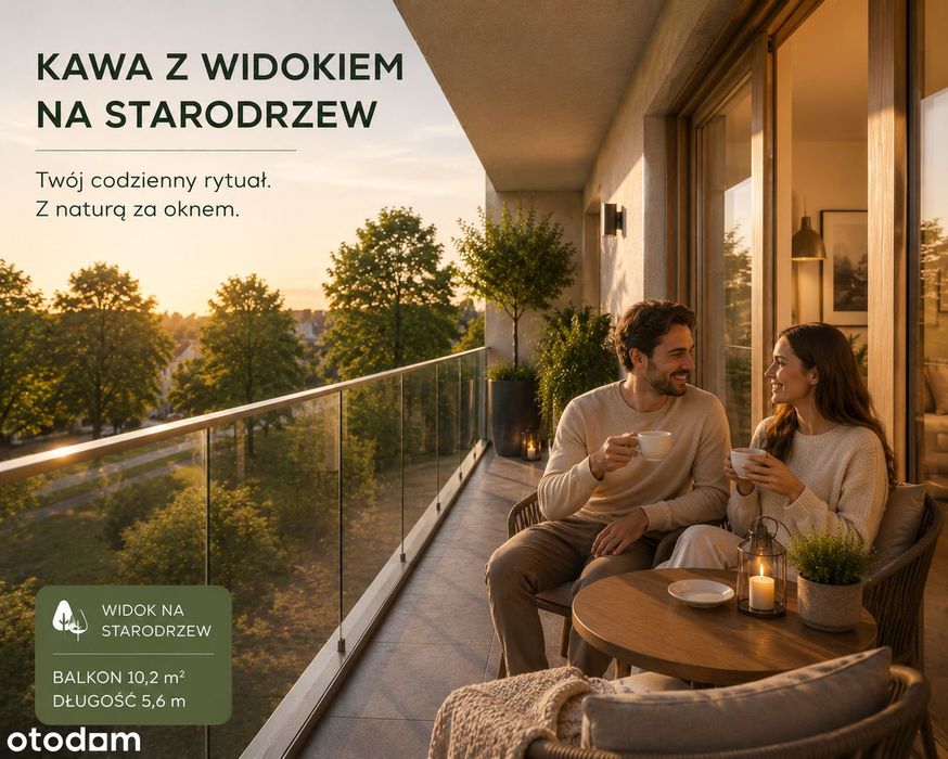 Kawa z widokiem na korony drzew. Codzienność do której chce się wracać