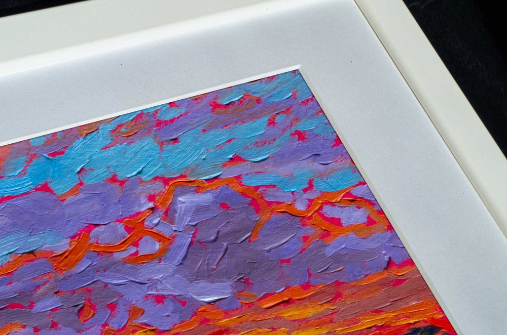 Oryginalny obraz olejny Cynobrowa Gwiazda w ramce