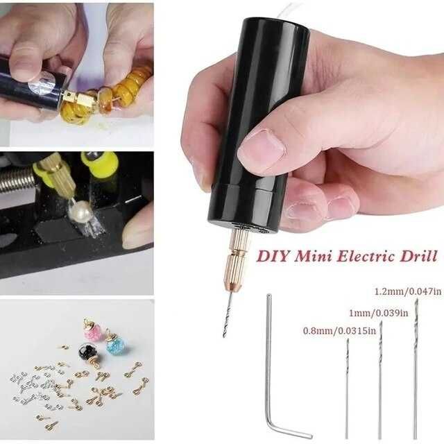 Mini Berbequim Elétrico USB de Precisão – DIY, Resina, Madeira e Artesanato