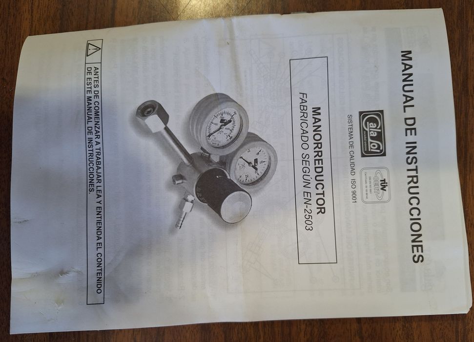 Manómetro de redução de oxigénio - Marca Galagar - Novo