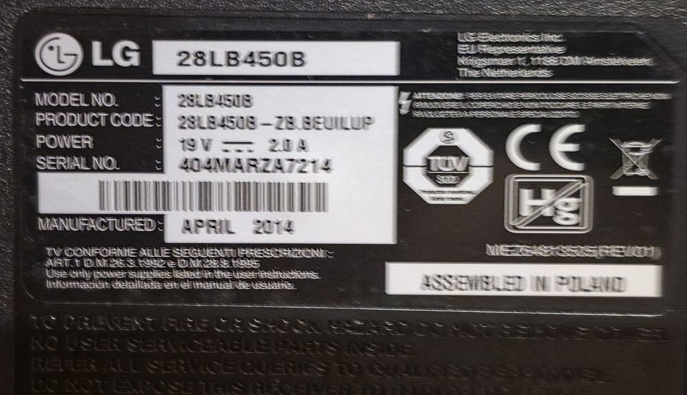 TV LG 28 polegadas