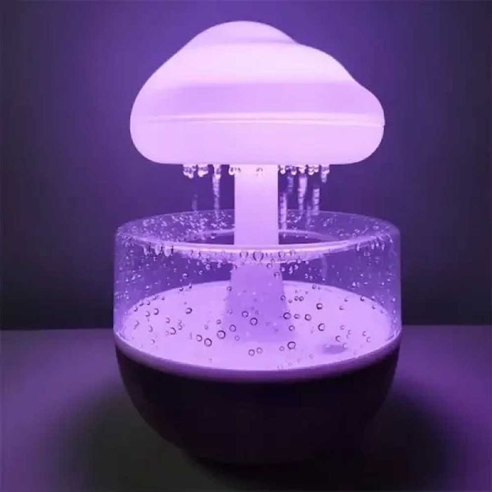 Гриб зволожувач повітря з ефектом дощу увлажнитель воздуха нічник