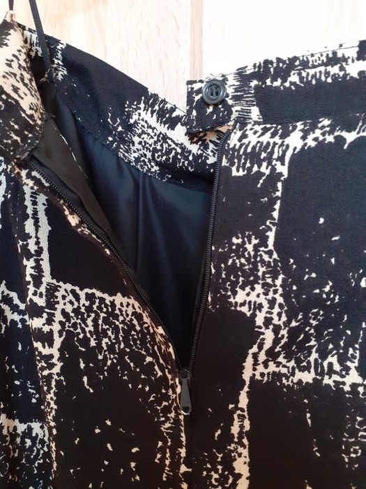 36 38 40 Nowa spódnica midi czarna wełniana 100% wełna vintage retro