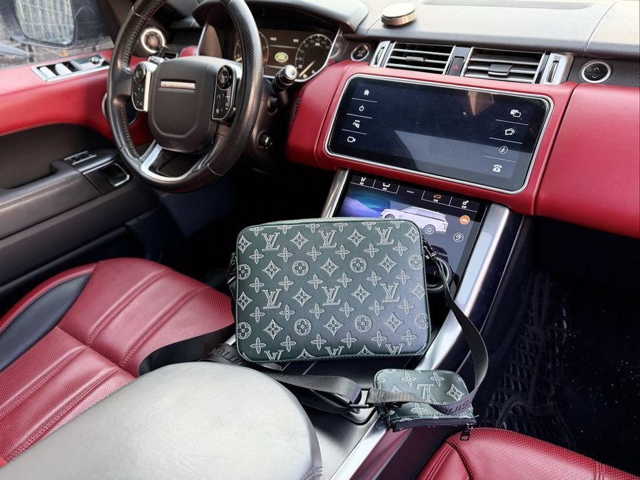 Сумка зеленая Louis Vuitton 3v1 кожаная онигинал 3в1 мужская