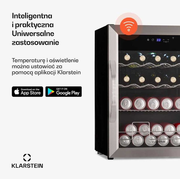 Lodówka na napoje, szklane drzwi, witryna  60L. Klarstein  S-216