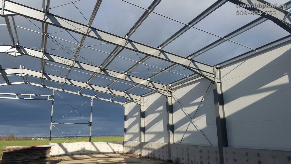 Konstrukcja stalowa. 20x25x5 m. BHP KAD. Producent. Hala. Magazyn.