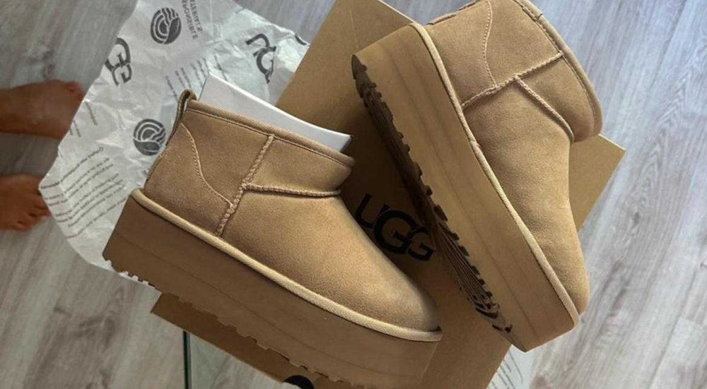 UGG bezowe nowe buty zimowe wełniane obuwie skorzane 36-41