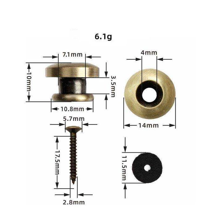 Zaczep do paska gitary Kera Audio AS-022-B czarny para