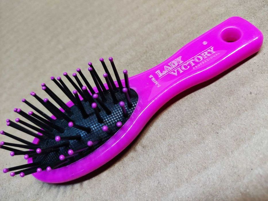 Миниатюрная массажная щетка, расческа для волос Lady Victory РОЗОВАЯ