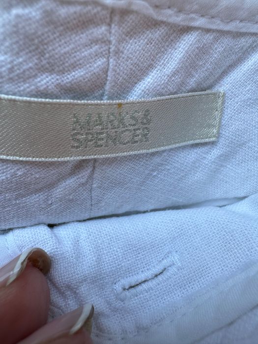 Spodnie białe  'Marks & Spencer -len/viscoza, rozmiar XL