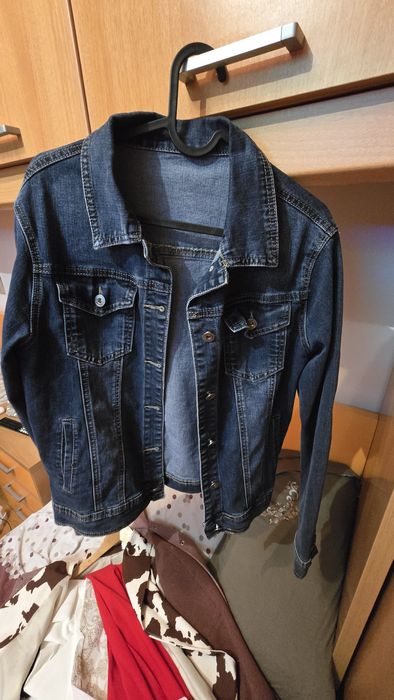 Casaco de ganga escura