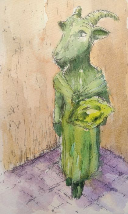 Akwarela plus tusz Koziołek Lubelski Felicja