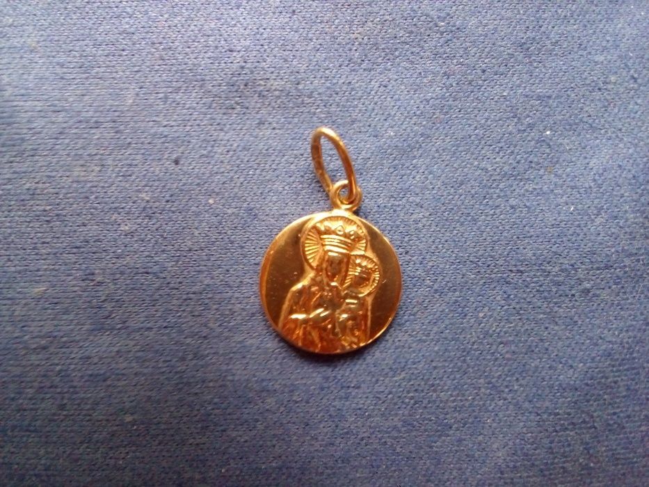 Złoto 14k, medalik (wyprzedaż-pilne).