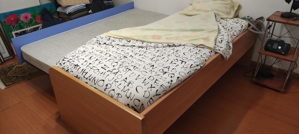 Cama de madeira com 190x90 de solteiro