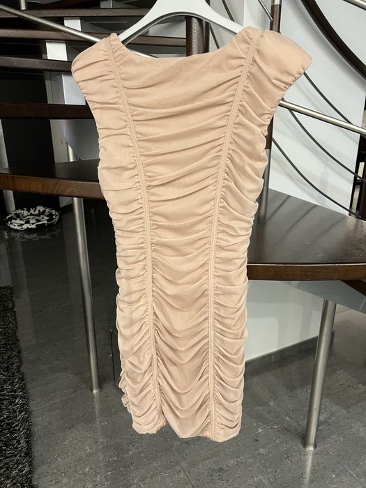 Sukienka mini puder S, nowa z metka, ZARA