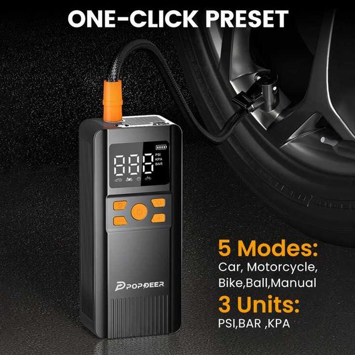 Compressor sem fio POPDEER PD-AP1 com 6000mAh