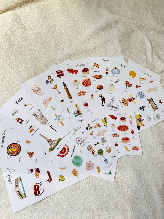 Стікери наліпки Країни, Подорожі, А6, А5 , стікерпак