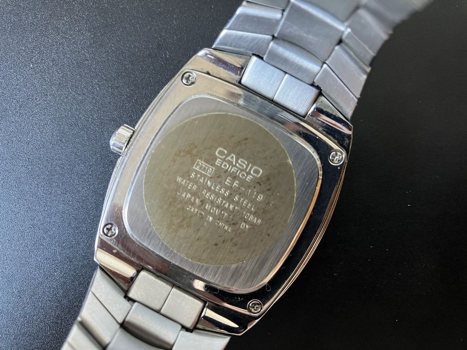 Relógio Casio Edifice EF-119 homem – mostrador azul, aço inoxidável