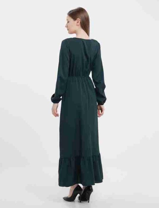 Сукня максі темно зелена