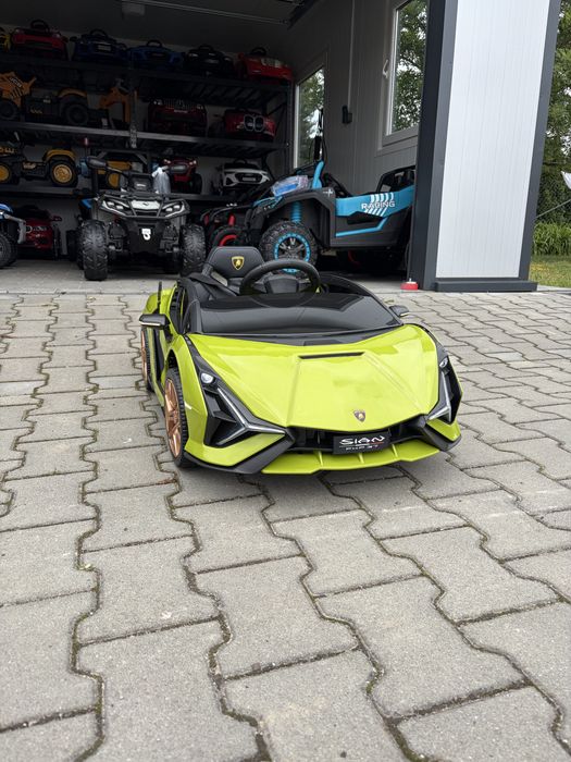 Lamborghini SIAN na akumulator dla dzieci Pilot EVA Wolny Start Audio LED Zielony
