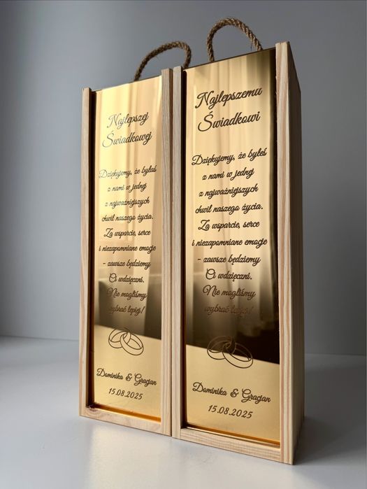 Skrzynki podziękowania dla świadków prezent wesele ślub
