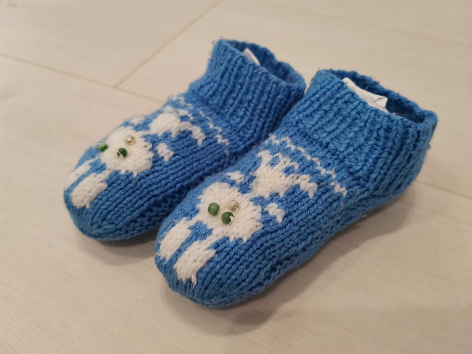 Домашние комнатные тапки, тапочки на ногу 12-13-14-15 см, вязаные