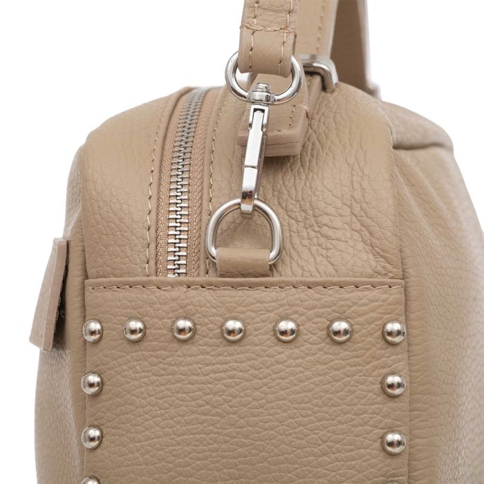 VERA PELLE torebka skórzana listonoszka z paskiem V167 c.zielona