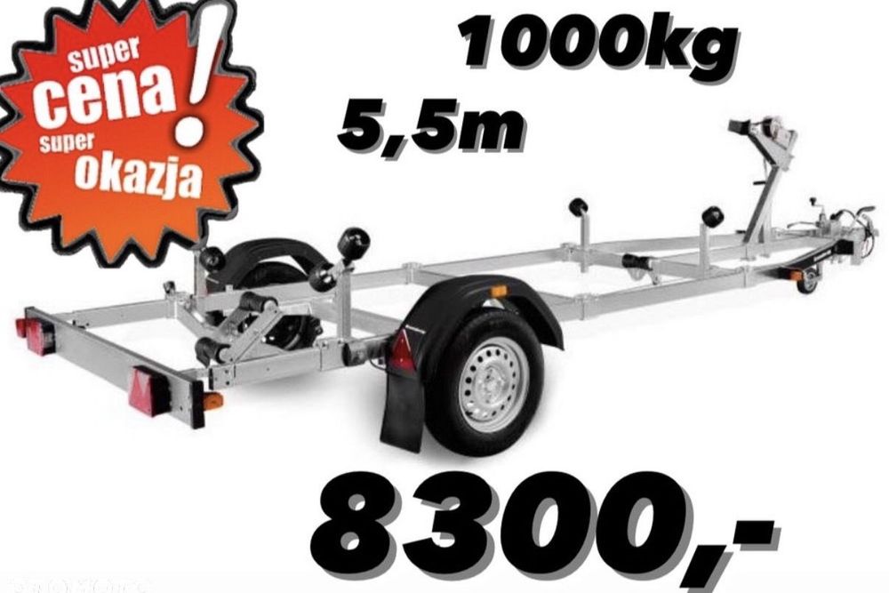 Brenderup 18100B DMC 1000kg  ‼️Nowa przyczepa laweta podłodziowa na 5,5m 1000kg DOSTAWA‼️
