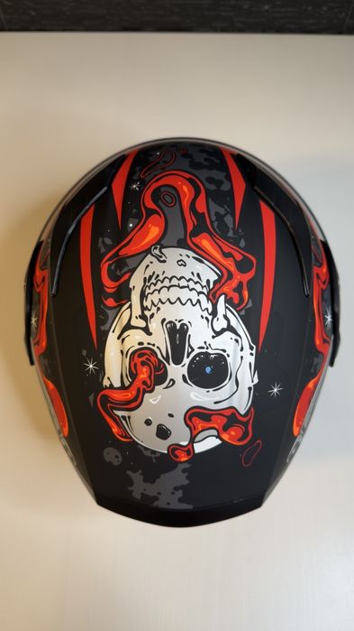 (NOVO) Capacete Modular Mota Caveira Vermelho