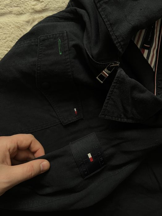 Tommy Hilfiger (L) Overshirt Linen лляна овершот сорочка чоловіча синя