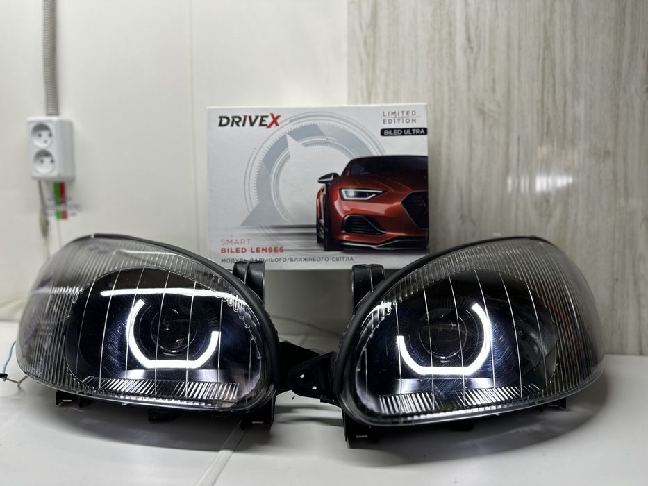 Фары на ланос Установка линз bi led биксенон  линзы свет на авто Led