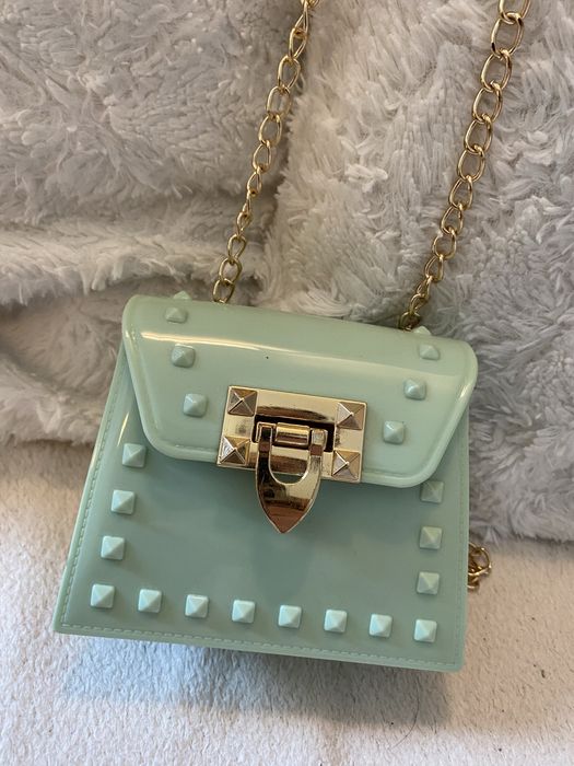 Mini torebka miętowa z łancuchem