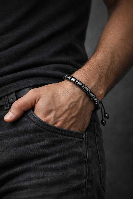 Pulseira de Hematita - Proteção, Força e Equilíbrio