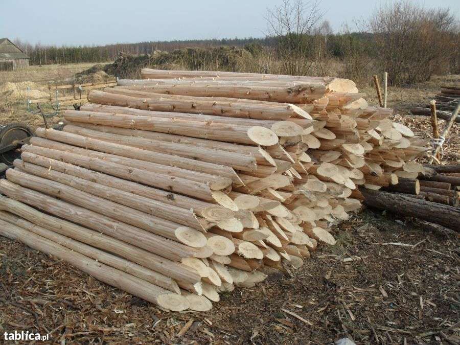 Słupy, słupki pale ogrodzeniowe drewniane