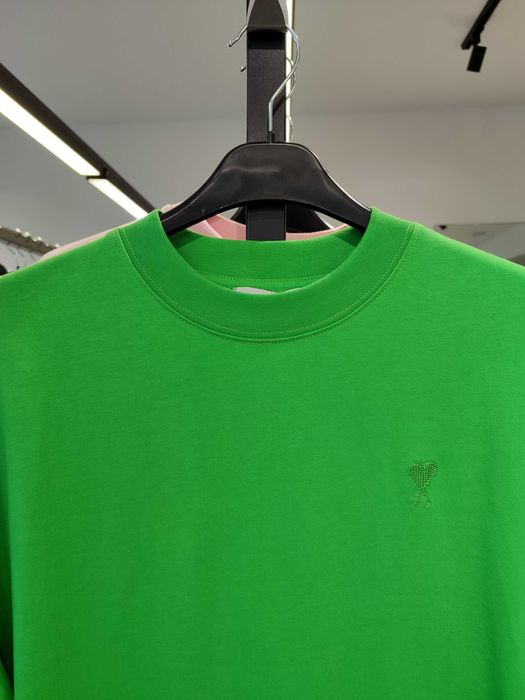 Футболка AMI Paris T-Shirt Tonal Small Ads Green