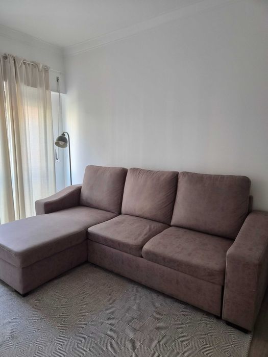 Sofá cama cinzento - para levantar zona Mafra