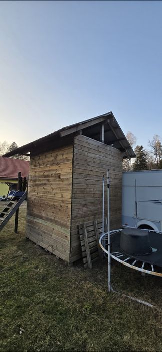 Domek drewniany 410cm x 240cm x 345cm + zjeżdżalnia