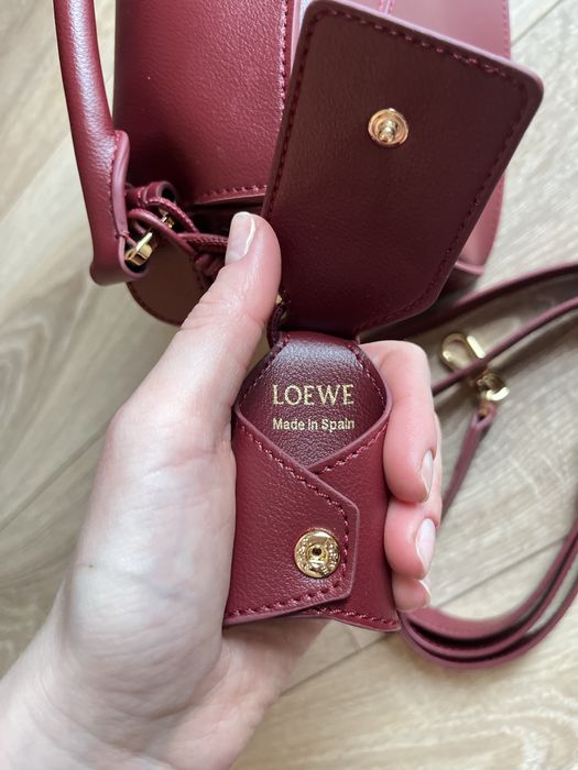 Bordowa torebka loewe puzzle skórzana