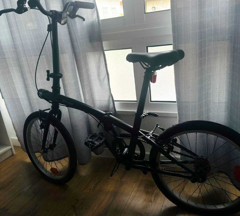 Bicicleta dobrável B'Twin Fold 100, 20 polegadas, de 2020, preta
