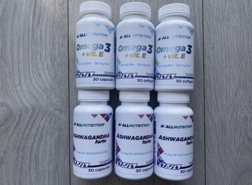 Mega Zestaw 90x Ashwagandha + 90x Omega 3 Allnutrition Okazja