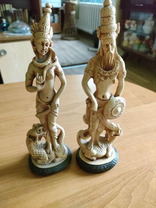 Król królowa alabastrowe figurki chińskie