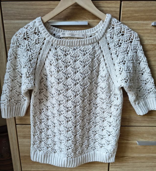 Letni ażurowy sweterek sweter swetr Zara