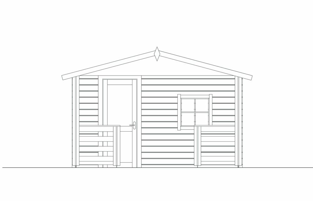 Drewniany Domek Ogrodowy 30 m2 z Tarasem 250x400 - Dalia