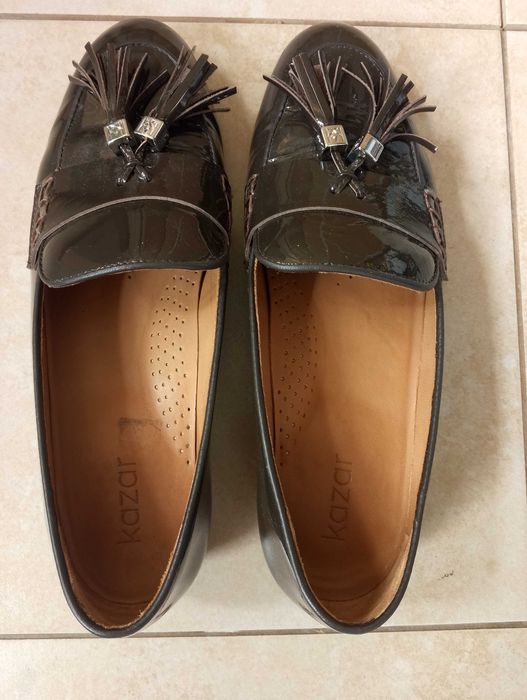 Buty Kazar Lakierki nr. 38/5 ciemny brąz