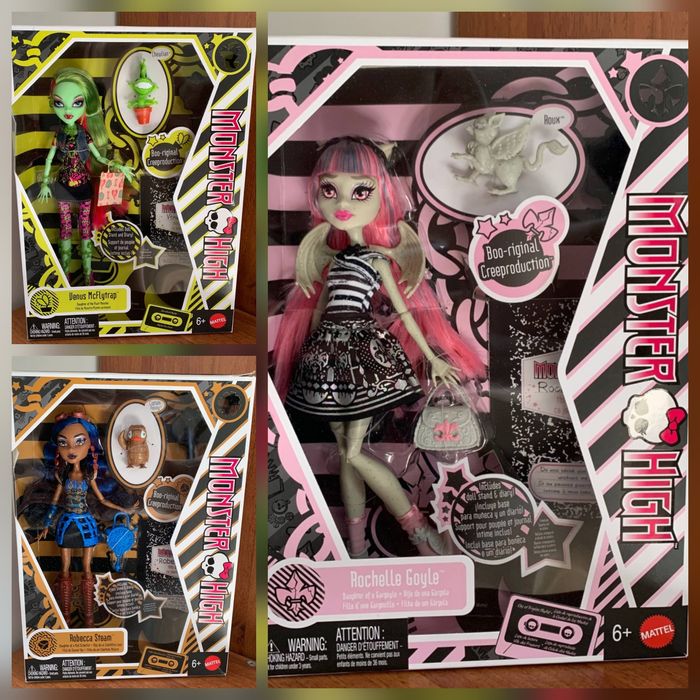 Monster High Boo-Riginal Creeproduction Rochelle Goyle Venus McFlytrap Robecca Steam Рошель Венера Робекка basic doll ляльки репродукція базова