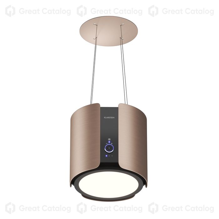 Okap kuchenny wyspowy Klarstein Skyfall Pochłaniacz LED SMART ZŁOTY