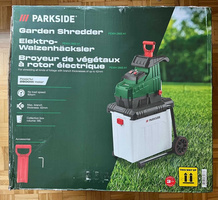 Rozdrabniacz walcowy elektryczny do gałęzi Parkside PEWH 2800 A1 495946 2400 A1 NOWY