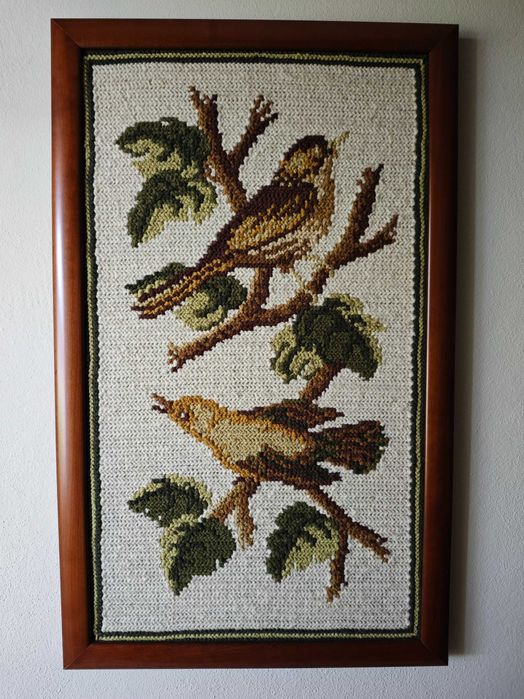 Quadro em arraiolos 79x49 feito à mão